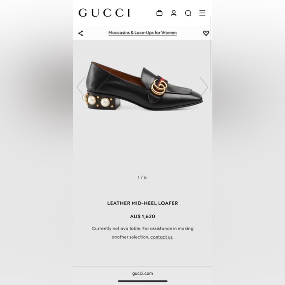 Gucci Leather Mid-heel Loafer (w Pearl Detailing) - Picture 2 of 8